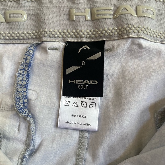 Head Womens Sz 8 Memory Stretch Golf Shorts 9” Inseam Geometric Pattern Blue - Picture 2 of 5